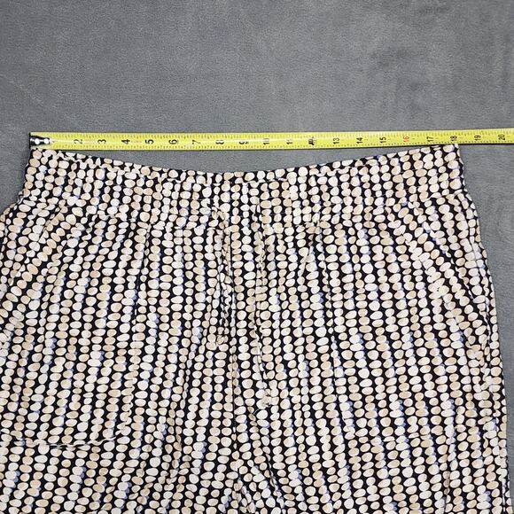 Royalty For Me Linen Blend Shorts XL Pebbled Print Blue Tan Black Pockets Boho - Picture 4 of 6